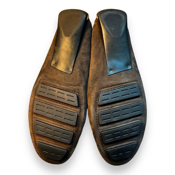 Robert Zur Women’s Suede Driving Loafers Size 7 1/2 Brown with Pink Penny Loafer - Picture 2 of 7